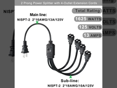 Cordon d'alimentation prolongateur NEMA 1-15P