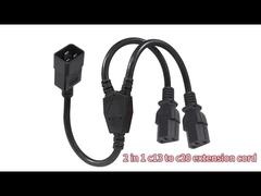 C20 à 2xC13 câble d'alimentation Y-Splitter 15A 250V