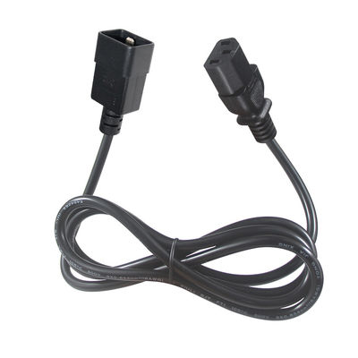 10A IEC C20 à C13 Corde électrique de l'extrémité féminine VDE 2 ft Corde d'extension noire