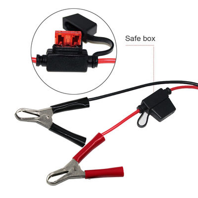 Câble de batterie CC SAE avec pinces crocodiles fusibles 5A de 1,5 m