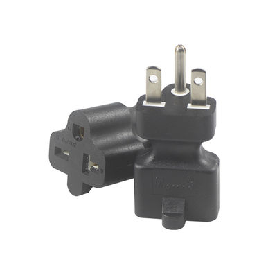 KUNCAN NEMA 5-15P à 5-15R 5-20R Adaptateur d'alimentation ABS noir