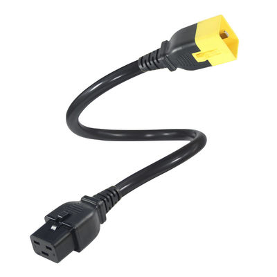 Blocage du câble d'alimentation de prolongation C19-C20 16A 250V pour les racks serveurs/machines extérieures avec fil 16AWG