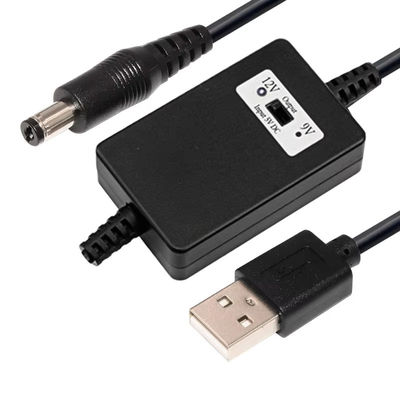 USB A mâle à DC5,5*2,1 mm câble de tension 5V à 9V/12V convertisseur pour les appareils d'alimentation avec protection contre la surcharge