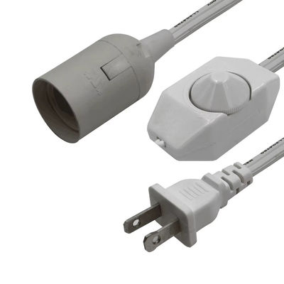 NEMA 1-15P à E27 câble de conversion avec commutateur réglable de l'atténuateur pour la prise du porte-lampe à trois broches 15A 250V