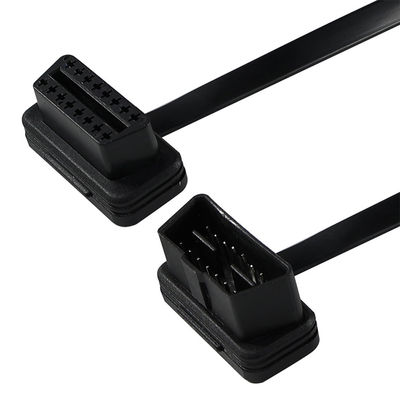 Cable d'extension à ruban plat OBD-II avec connecteur mâle à femelle à 16 broches pour le scanner de diagnostic du véhicule et le tracker GPS