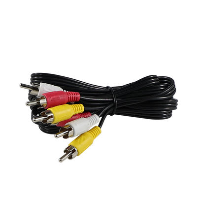 6 - Câble AV RCA 3 /multi-pièce (rouge/blanc/jaune) pour téléviseurs/lecteurs DVD/consoles de jeux en cuivre - Connecteurs plaqués