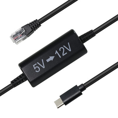 Cable d'injection d'alimentation USB-C à RJ45 - 5V à 12V Adaptateur Ethernet pas à pas pour caméra IP, point d'accès, appareil IoT