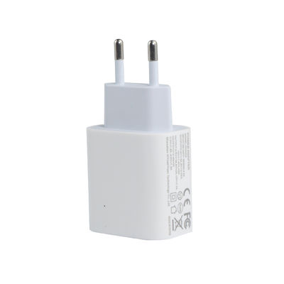 Chargeur murale EU à 2 broches avec ports USB-C et USB-A, adaptateur d'alimentation à double port compact de 20 W pour le chargement de téléphones et de tablettes