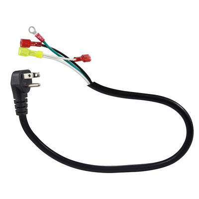 Angle droit US 3 broches de prise à l'extrémité du câble d'alimentation 14AWG