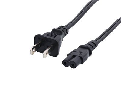 6 FT Cable d'alimentation standard pour ordinateur portable C7 sans prise polarisée pour universel