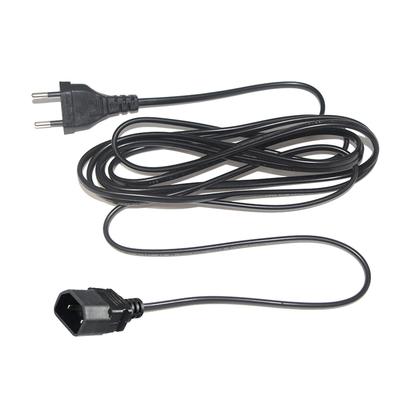 EU Plug To IEC C18 Power Cord Cable européen à courant alternatif à 2 broches pour adaptateur d'ordinateur portable, amplificateur audio, projecteur, imprimante, 250V 2,5A
