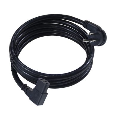 Corde d'alimentation IEC C13 à angle droit NEMA 5-15P, câble SJT 18AWG lourd pour le commutateur réseau PDU du serveur