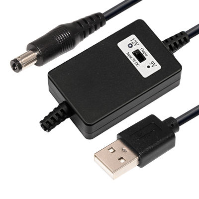 Câble convertisseur d'alimentation CC USB vers 9V 12V, adaptateur élévateur avec connecteur 5,5x2,1mm pour routeur, caméra, haut-parleur, modem, LED