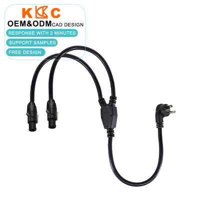 Câble répartiteur US Plug vers Dual PowerCON - Cordon d'alimentation CA à 2 ports pour audio, éclairage, scène et équipement professionnel