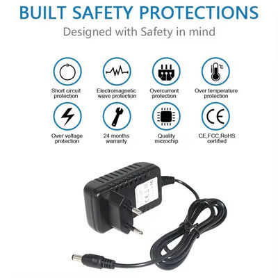 Adaptateur d'alimentation électrique noir DC 12V 0.5A 1A 1.5A 2A 2.5A 3A Pour la caméra IP Cctv Chargement AC à DC Adaptateur DC 5.5Mm Jack