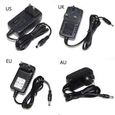 Adaptateur d'alimentation électrique noir DC 12V 0.5A 1A 1.5A 2A 2.5A 3A Pour la caméra IP Cctv Chargement AC à DC Adaptateur DC 5.5Mm Jack