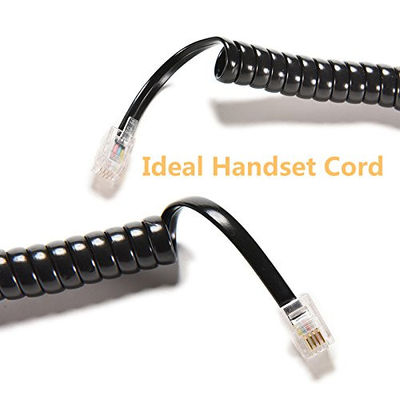 RJ9 RJ11 RJ12 ligne téléphonique noire câble câble téléphonique spirale 24AWG 350MHz