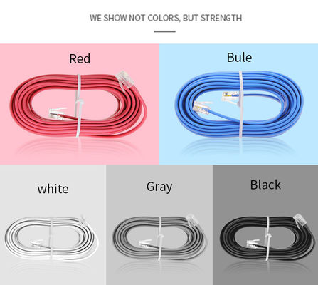 RJ9 RJ11 RJ12 ligne téléphonique noire câble câble téléphonique spirale 24AWG 350MHz