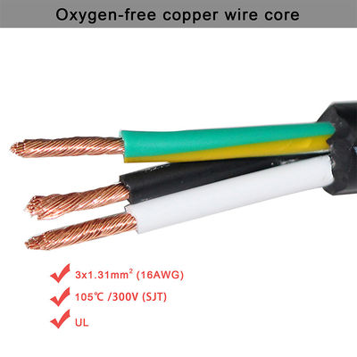 NEMA 5-15P à IEC C5 Cordon d'alimentation 14AWG 250V 16A Noir