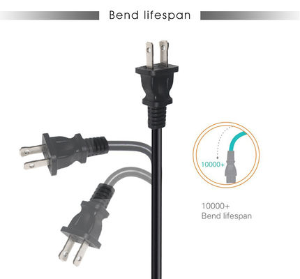 18AWG NEMA 1-15P C7-US 2 fils de câble d'alimentation électrique