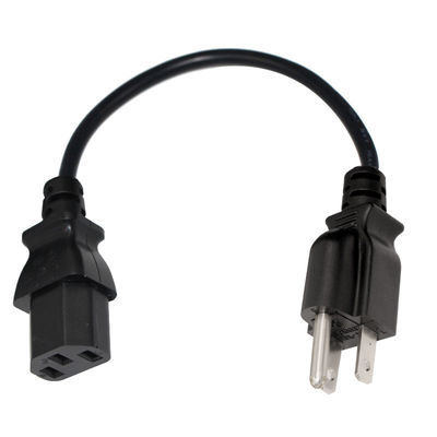 Cordon d'alimentation universel NEMA 5-15P à IEC C13 10A 250V UL certifié pour les ordinateurs/serveurs/équipements médicaux