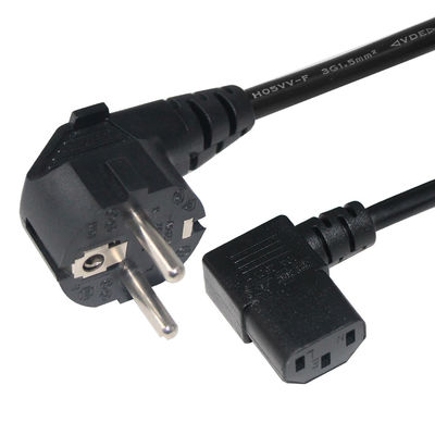 2 broches de câble électrique à courant alternatif Les câbles électriques européens avec connecteur IEC C13 en PVC