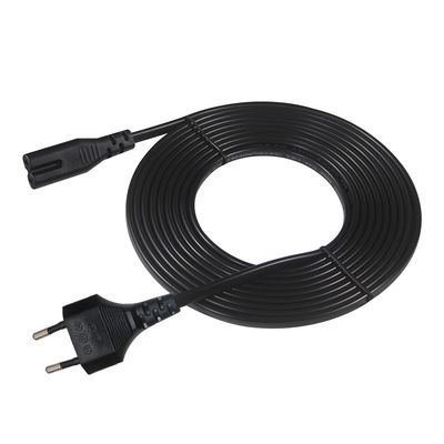 Cordon d'alimentation électrique pour ordinateur portable homologué VDE avec prise EU 2PIN et CEI C7 C8