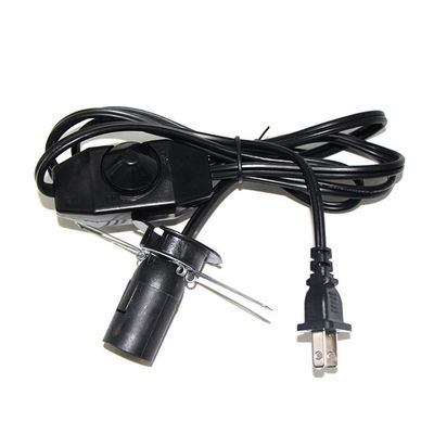 16AWG câble d'alimentation US 2 câble d'alimentation de lampe à sel avec E12 E14 E26 E27