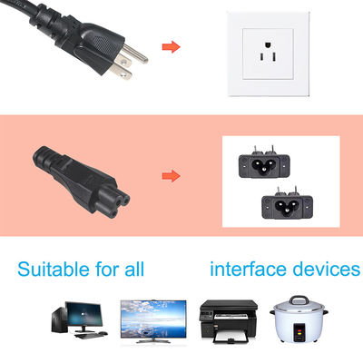 Nema 515P à la CEI C5 bouilloire enfichable câble d'alimentation de cuisinière à riz 3Pin rétractable