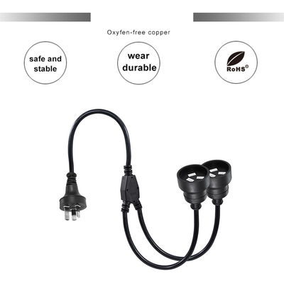 Cable d'extension 3M à 3 branches intérieur, mâle à double femelle, câble de distribution