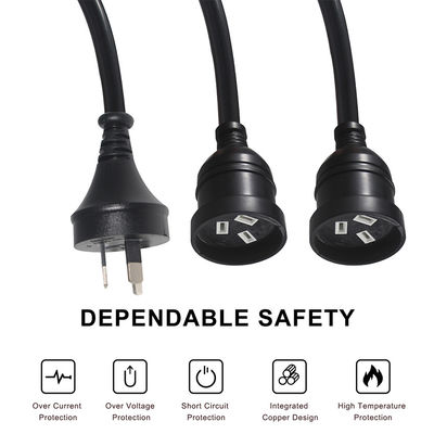 Cable d'extension 3M à 3 branches intérieur, mâle à double femelle, câble de distribution