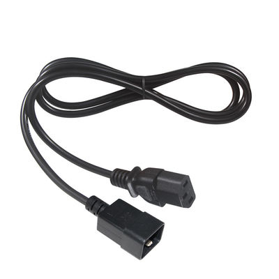 10A IEC C20 à C13 Corde électrique de l'extrémité féminine VDE 2 ft Corde d'extension noire