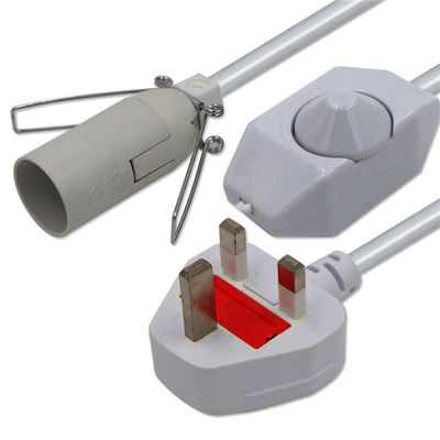 Cordon d'alimentation avec prise britannique à 3 broches vers douille E27 pour lampe de sel, 6 pieds, H03VVH2-F
