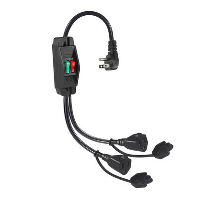 15A/125V Plug plat en ligne 1 ligne principale 2 sous Nema 515P 3Pin Y type câble d'alimentation avec commutateur