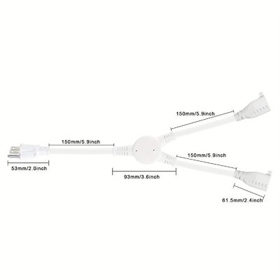 125V 13A câble électrique NEMA5-15P à NEMA 5-15R 1 à 2 Y Splitter SJT 16AWG 3 fils