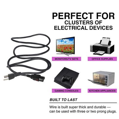 Nous verrouiller le connecteur à l'IEC C15 ordinateur de bureau câble d'alimentation 16AWG- 18AWG