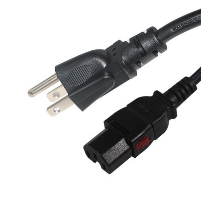 Nous verrouiller le connecteur à l'IEC C15 ordinateur de bureau câble d'alimentation 16AWG- 18AWG