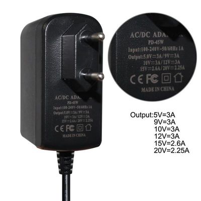 Vêtement en PVC 18W 36W 12V Adaptateur mural USB-C 9V 3A 5V 3A alimentation portable type c chargeur