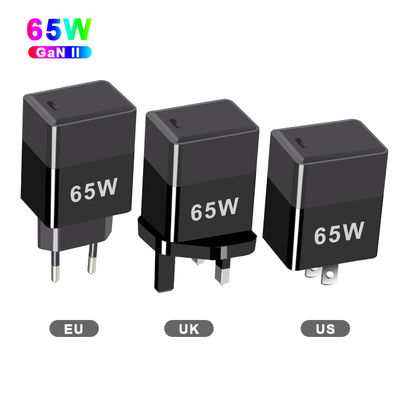 Protection contre les courts-circuits Chargeur GaN 65W avec QC4.0 PD et ports USB C EU/US/UK