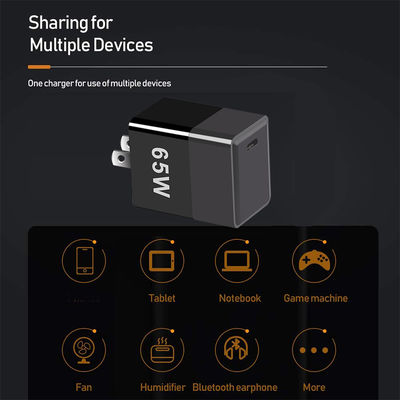 Protection contre les courts-circuits Chargeur GaN 65W avec QC4.0 PD et ports USB C EU/US/UK