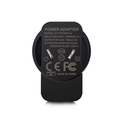 Adaptateur d'alimentation en courant continu alternatif 65W Type-C avec QC 3.0 et recharge sans fil AU SAA Entrée approuvée 100-240V