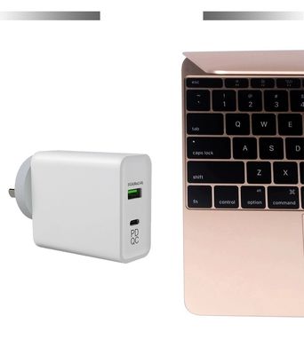 Adaptateur d'alimentation en courant continu alternatif 65W Type-C avec QC 3.0 et recharge sans fil AU SAA Entrée approuvée 100-240V