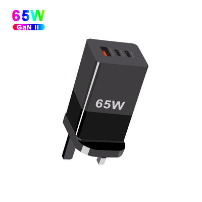 65W Mini Type-C Chargeur rapide PPS Chargeur GaN 65W avec trois ports et technologie A 2C