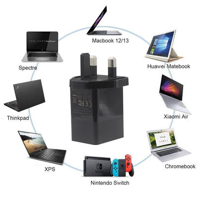 Chargeur USB-C PD GaN 65W avec prise britannique pour ordinateurs portables et téléphones