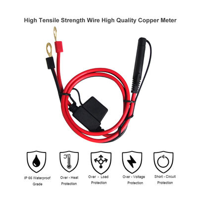 Chargeur SAE à 2 broches 10A au terminal Eyelet câble d'alimentation solaire à basse tension de 2 pieds