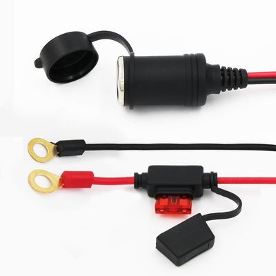 Câble de batterie avec cosse en anneau vers prise allume-cigare femelle 12V/24V