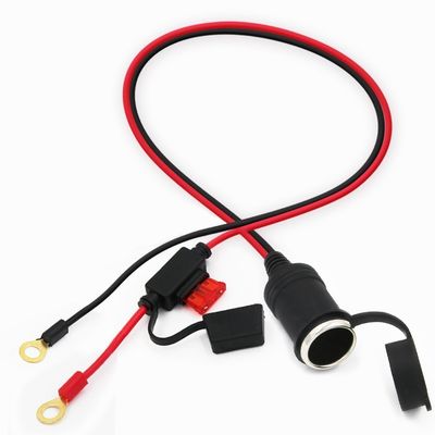 Câble de batterie avec cosse en anneau vers prise allume-cigare femelle 12V/24V