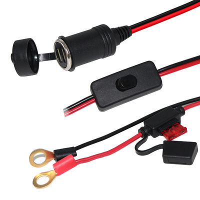 Câble de batterie avec cosse en anneau vers prise allume-cigare femelle 12V/24V