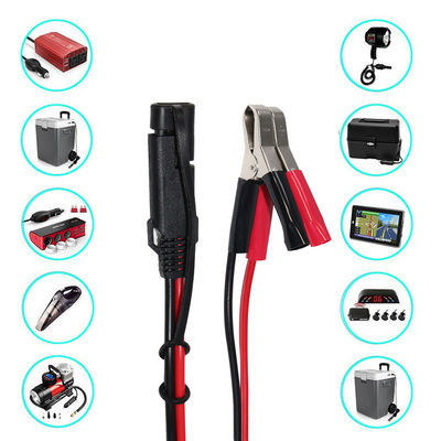 Câble de batterie CC SAE avec pinces crocodiles fusibles 5A de 1,5 m