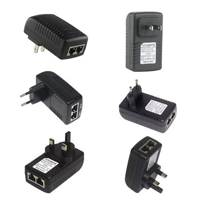 Connecteur CC 2 RJ45 Ports POE Injecteur d'alimentation 24V 1a Pour caméra IP